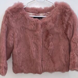 Pink Rabbit Fur Jacket